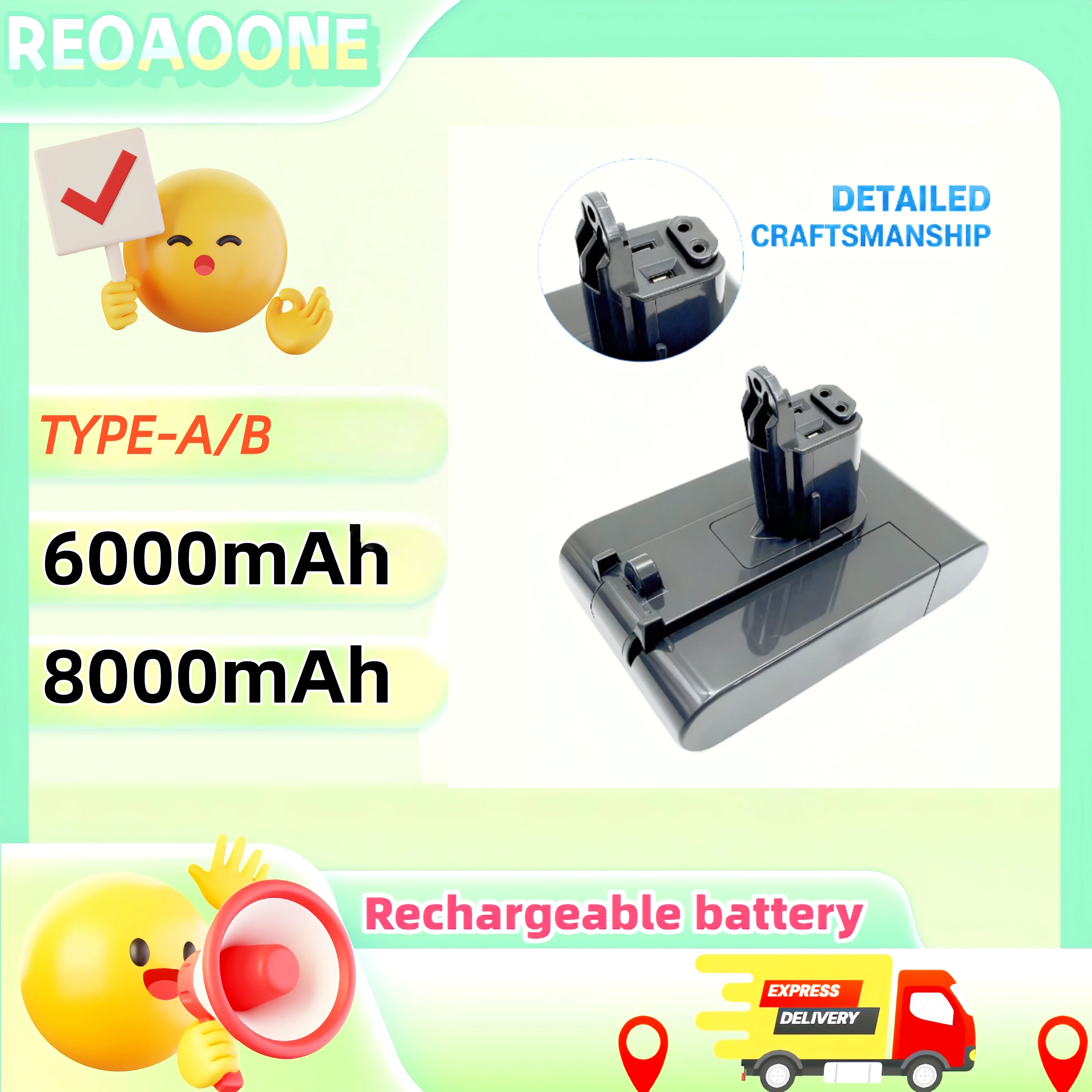 

Handheld Vacuum Battery Replacement for DC45 DC34 DC31 Models, Type A/B 22.2-01 917083V High Performance Li-ion Battery Pack
