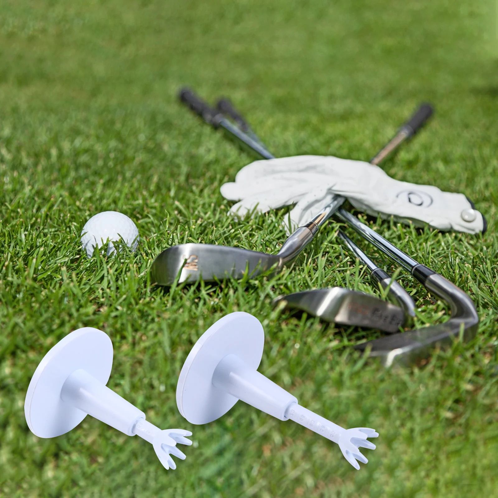 

2 Pcs Height Adjustable Golf Stand Tees Plastic Accessories for Men Golfs Ball Racks Accessory Portable T-shirt