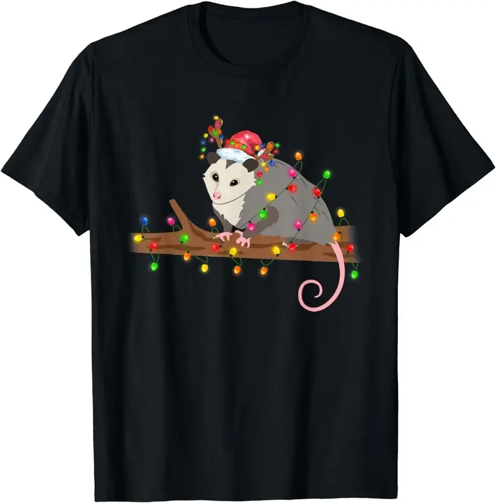 Possum Christmas Lights T-Shirt Anime Graphic T-shirts for Men Clothing Women Tees High Quality 100%Cotton Short Sleeve