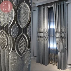 2024 Luxury Hollow Embroidered Curtains for Living Room Bedroom Floor-to-ceiling Windows Backdrop Curtains