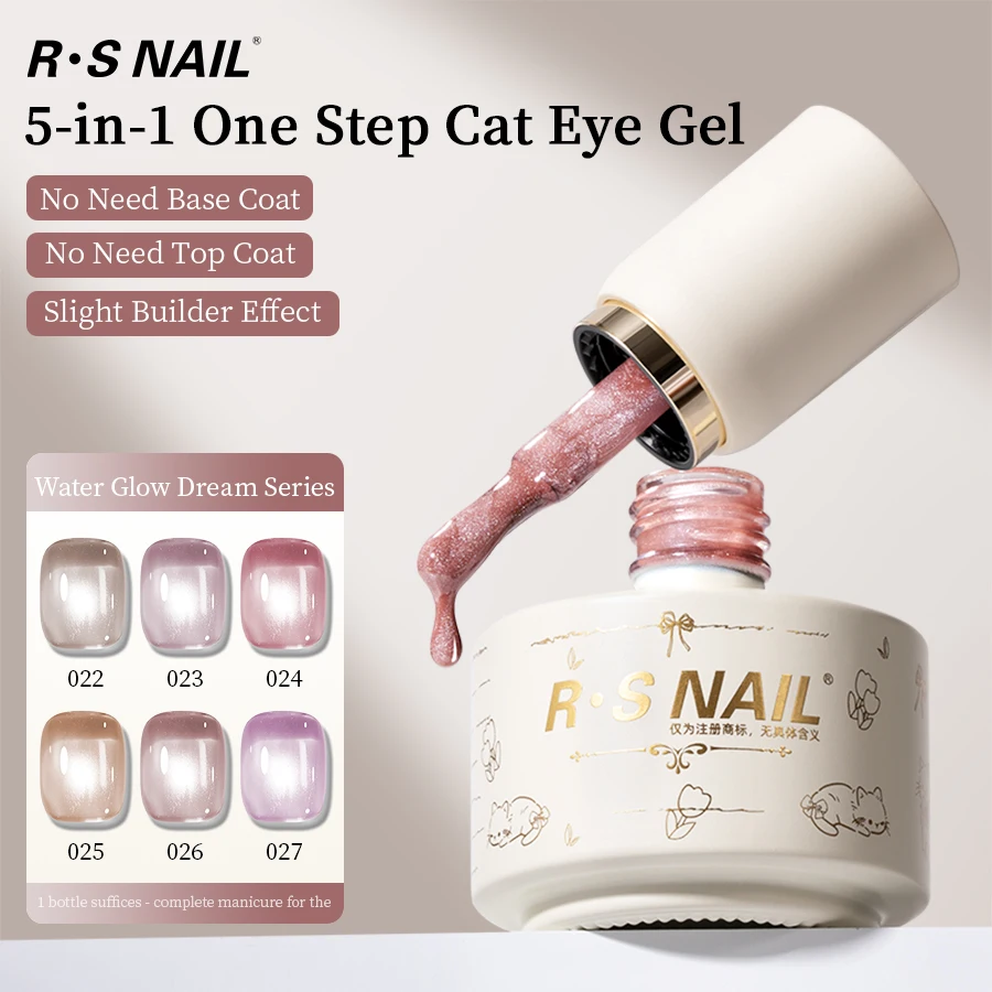

Гель-лак для ногтей RSNAIL One Step Cat Eye, УФ/LED, магнитный, стойкий, с высоким блеском, не требует базы и топа.