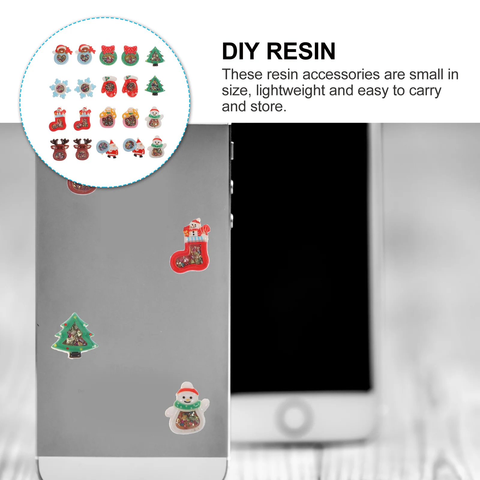 

20 Pcs Mini Resin Pendant Christmas Miniature DIY Hairpin Accessories Jewelry Accessory