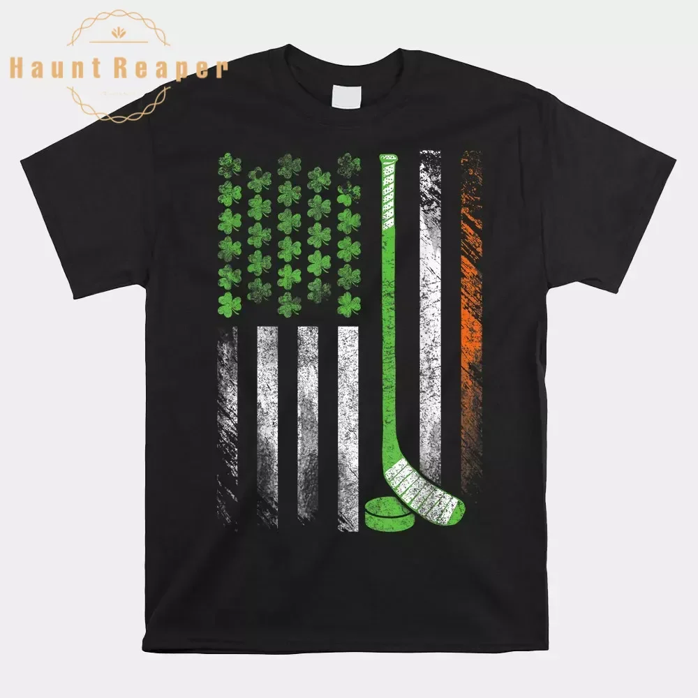 Haunt Reaper Men T Shirt Hockey St Patricks Day American Flag Shamrock Shirt Graphic Tees For Men Tops Fashion Streetwear