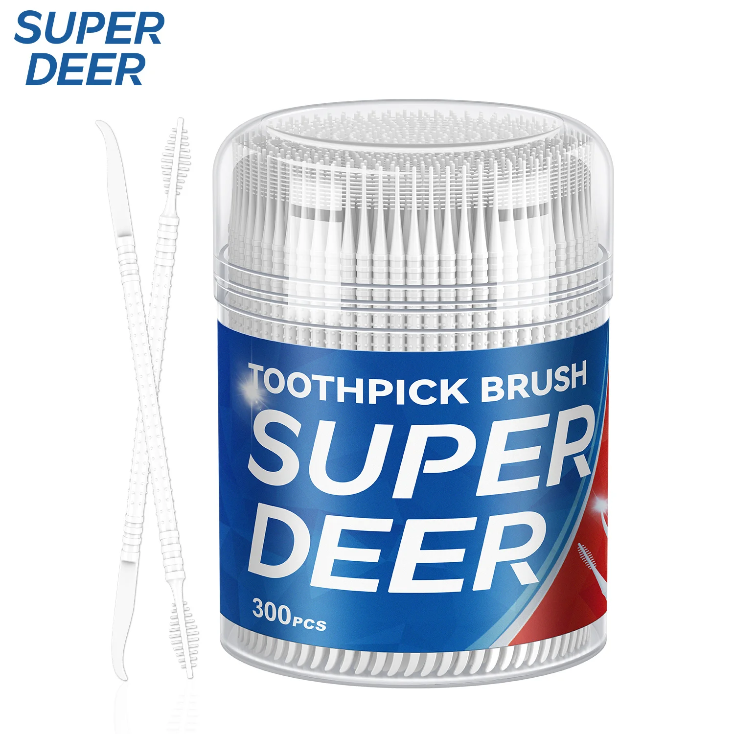 300PCs Boxed Toothpick Brush Plastic Toothpick Disposable Household Interdental Brush Teeth Picking Dental Floss