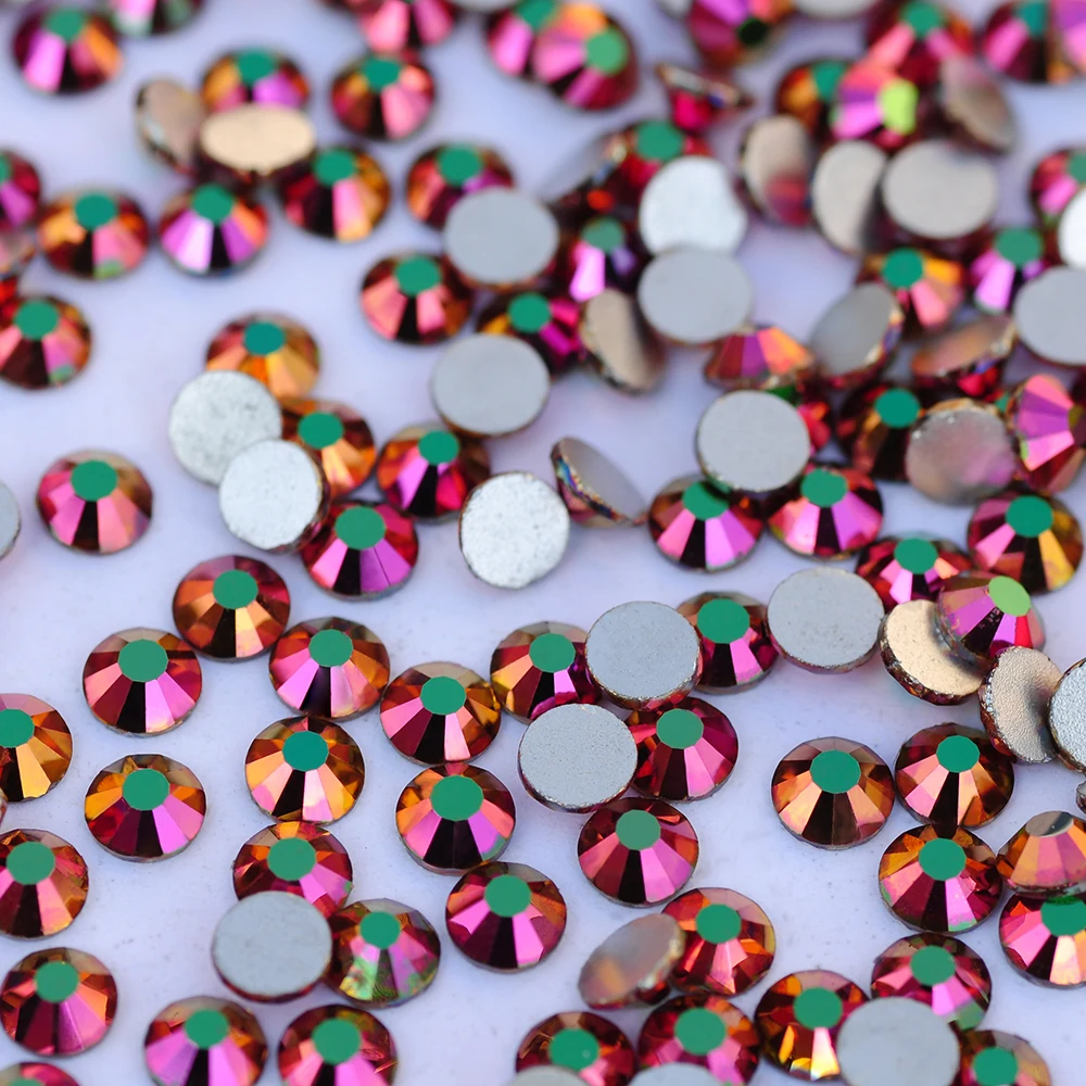 Irisierende Rose AB Nagelkunst-Strasssteine Glitzer Flacher Boden Nicht-Hotfix Kristall-Strass für Nagel- und Kleidungsdesign – Detail 4