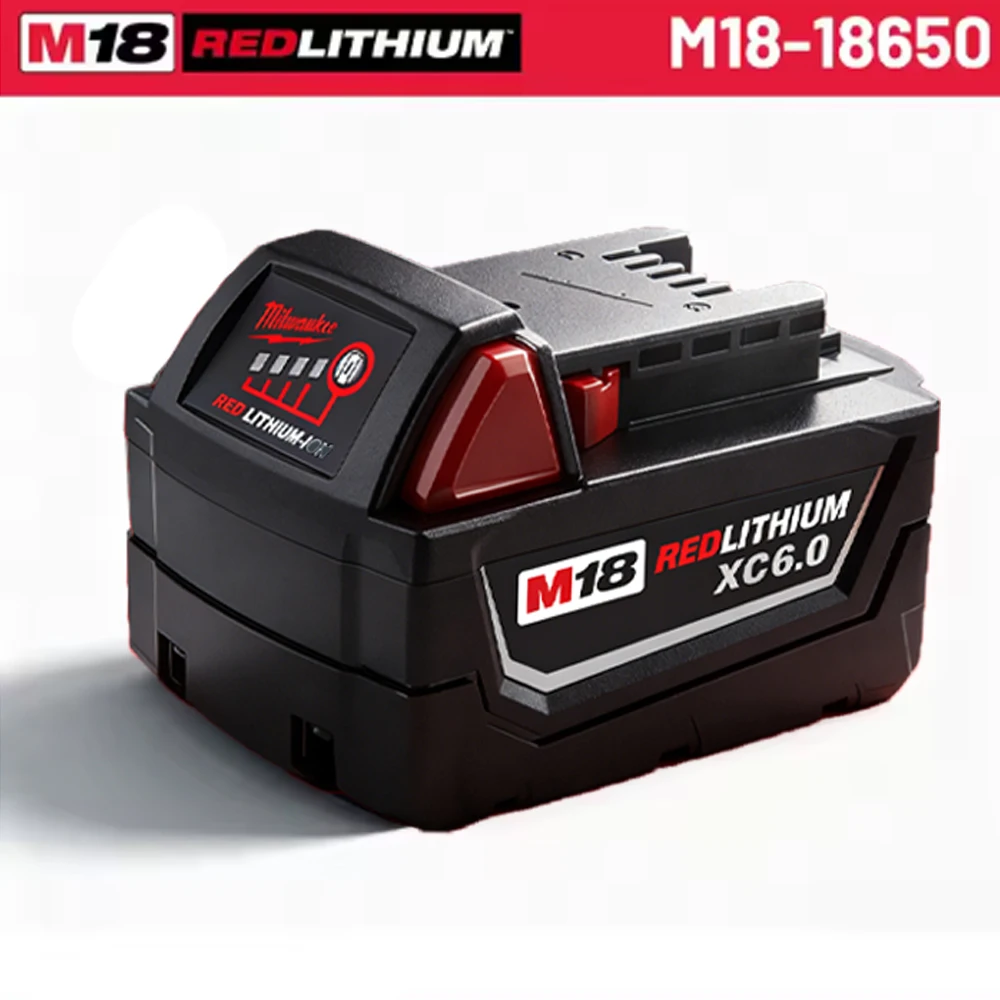 

Milwaukee M18 6.0Ah Lithium Battery Original Tool Charger Compatible with M18B6 Models 48-11-1860 48-11-1850 48-11-1840