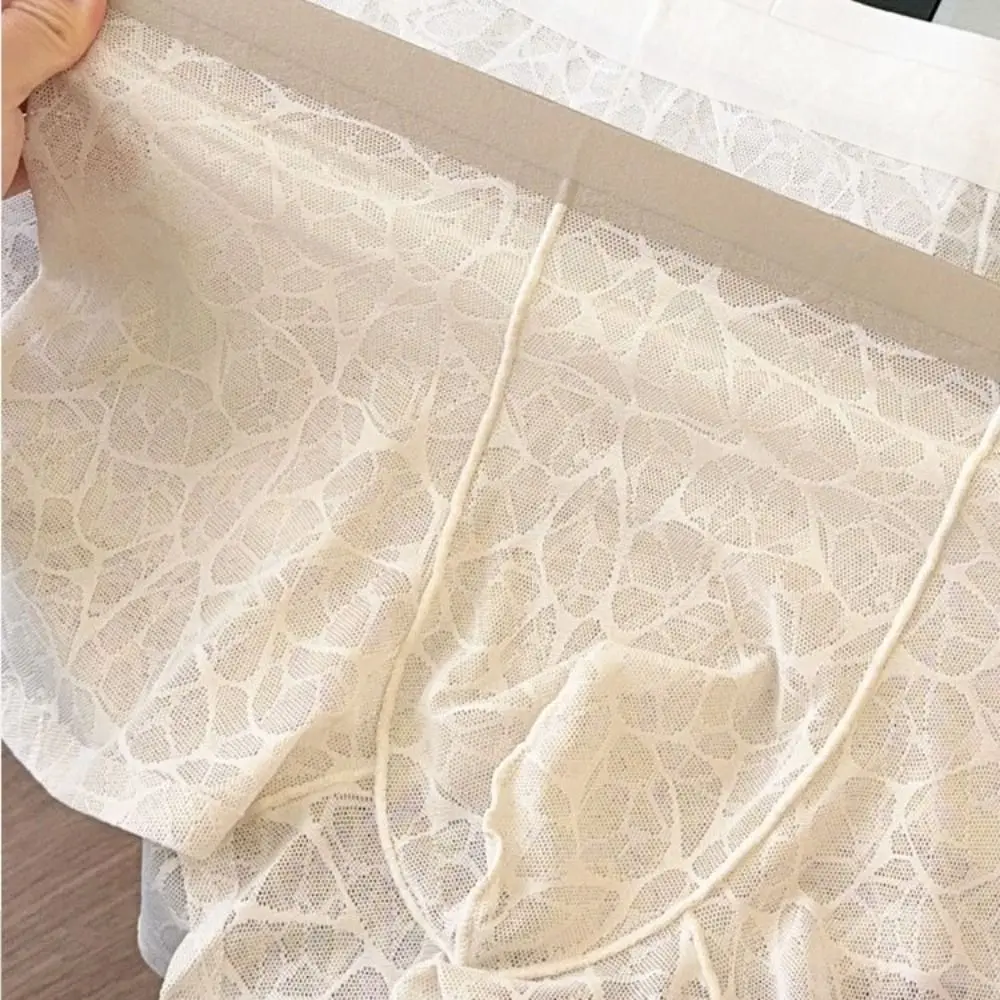 Creative Underpants Men Boxer Briefs Ice Silk Mesh Thin Lace Shorts Boxers Summer Quick Dry Underwear for Men Daily