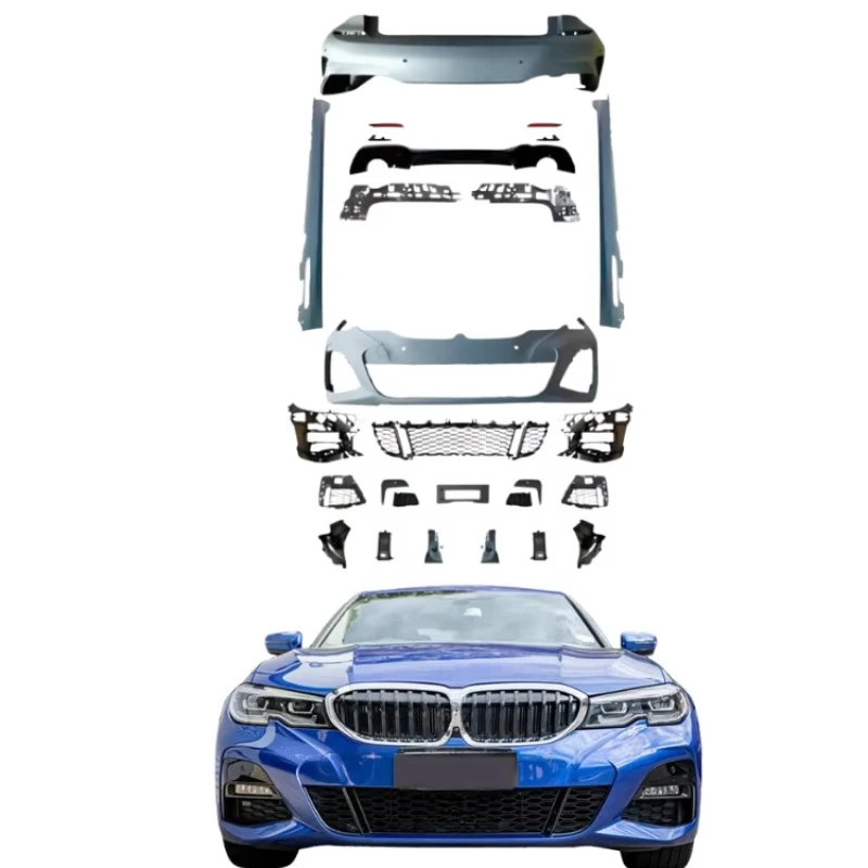 Car Body Panel Body Kit for 3 Series G20 2020-2022 Front Bumper Assembly Rear Bumper Side Skirt Plug and Play 100% Fitment