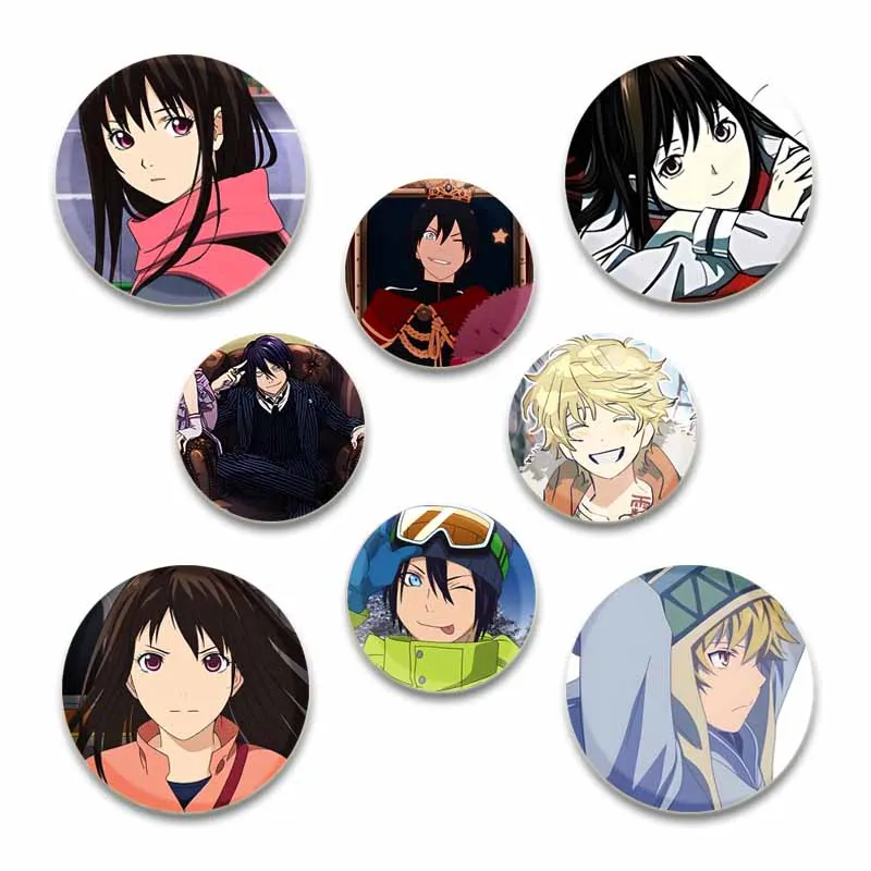 32/44/58mm Noragami Anime Characters Round Pins Cartoon Badge Button Brooches for Clothes Decoration Jewelry Accessories Gifts