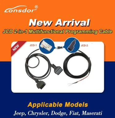 Lonsdor JCD 2-in-1 Multifunctional Programming Cable for Jeep/Chrysler/Dodge/Fiat/Maserati Work with K518ISE