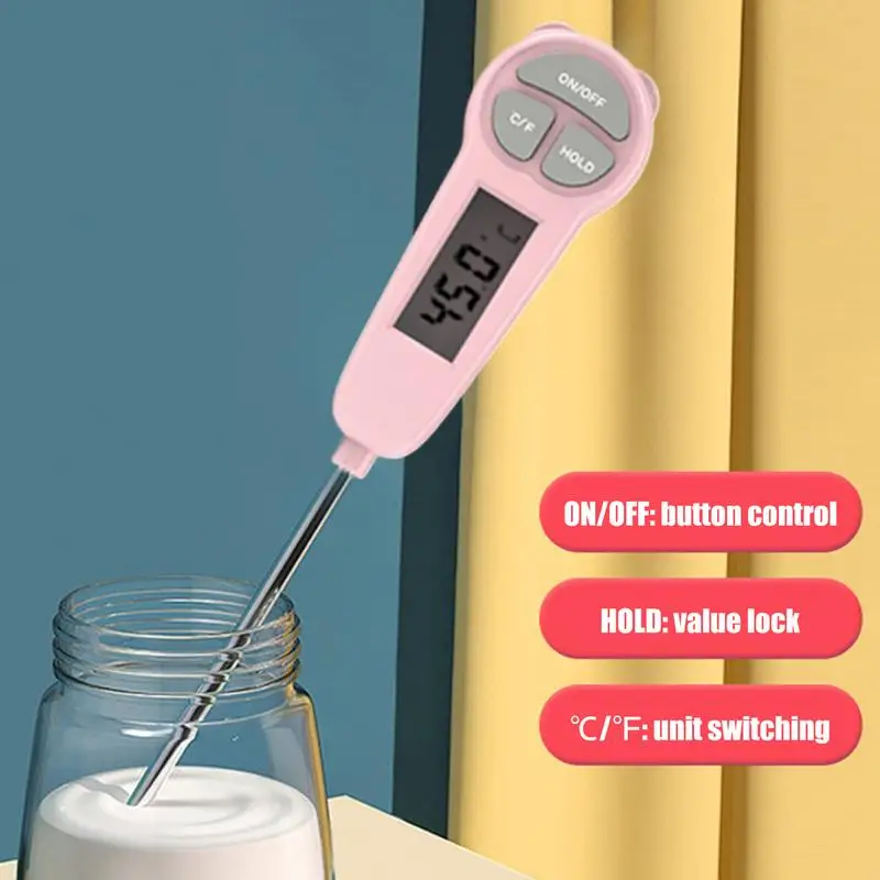 Electronic Kitchen Thermomet Food Thermometer Digital Real-Time Reading Meat And Beverage Thermometer With LCD Display And Probe