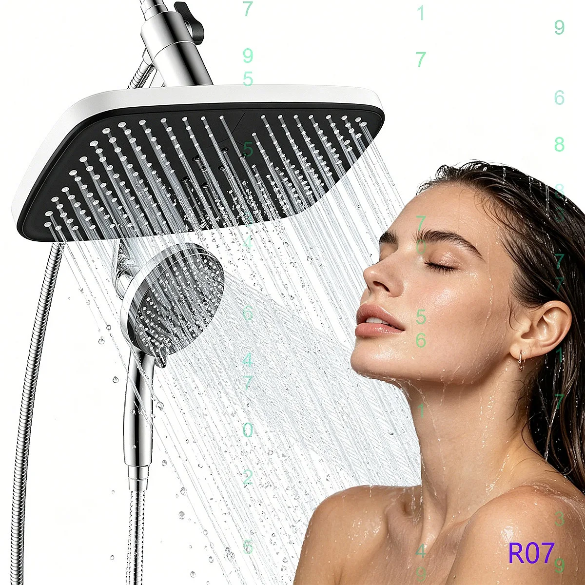 360° Rotating Arm 9-Function Magnetic Handheld Shower Head Set for Bathroom