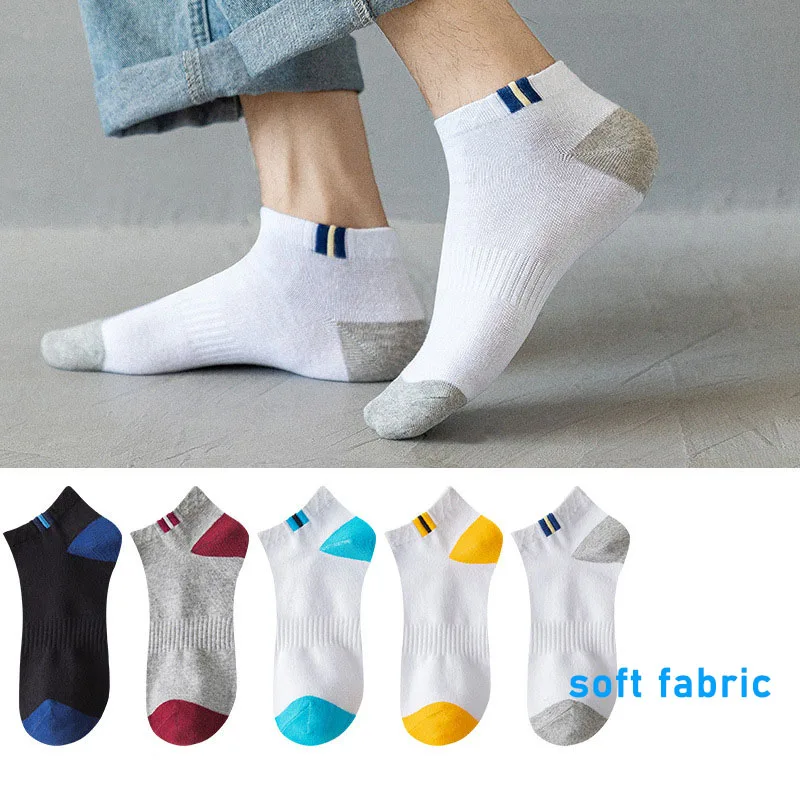 Man socks Fashion Multiple colors Non-slip soccer Polyester fibre Absorbent and breathable Skin-friendly softness Summer Sports