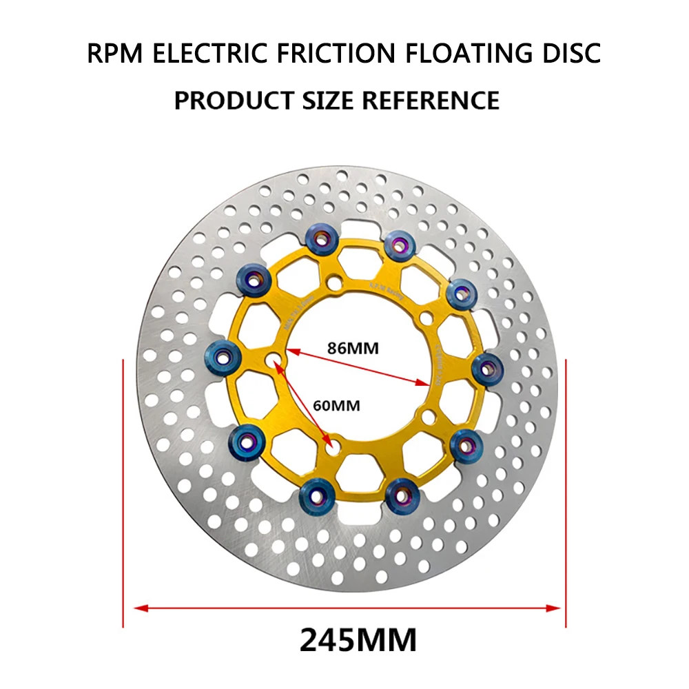 

Brake Disc 245mm 5-hole RPM Electric Car Floating Disc Large Disc Hole Disc Electric Motorcycle Brake Disc Universal Auto Parts