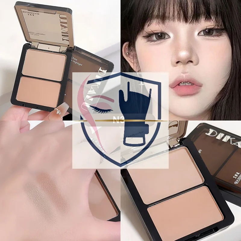 DIKALU パレット 3D フェイシャル ブロンザー 化粧品 フェイス シェーディング パウダー ツートーン 長持ち マット ノーズ シャドウ メイクアップ コスメ