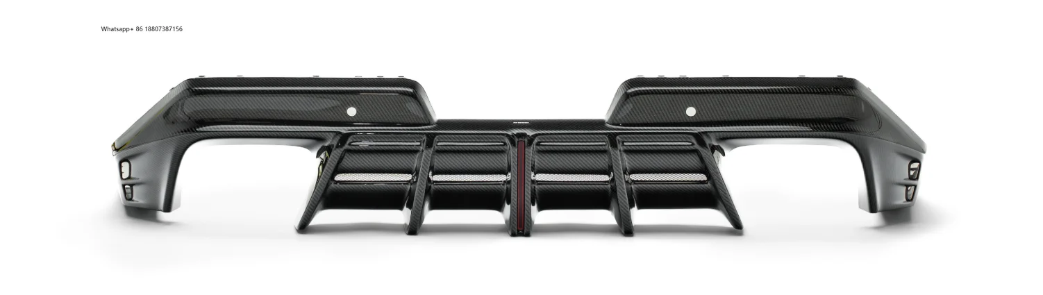 

New for G90 M5 Dry Carbon Fiber Lighted Rear Lip & Spoiler with Exhaust Cut-Outs Bolt-On Car Bumpers Accessory