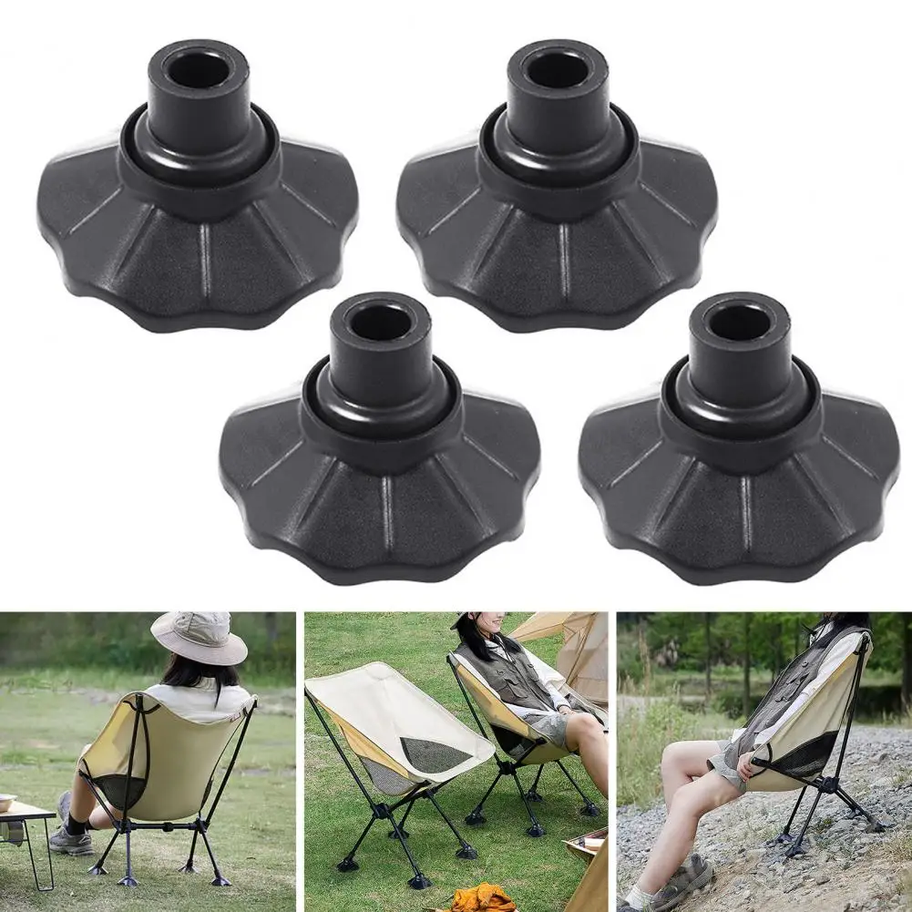 4Pcs Chair Leg Protective Covers Non-slip Wear-resistant POM Plastic Chair Leg Protector for Floor Lawn Camping Folding Chair Fo image 4