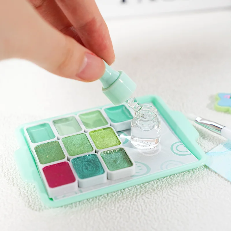 10-Farben-Macaron-Gouache-Farbset – kompaktes, festes Aquarell-Reiseset für Künstler, Studenten und Starter-Lernende ﻿