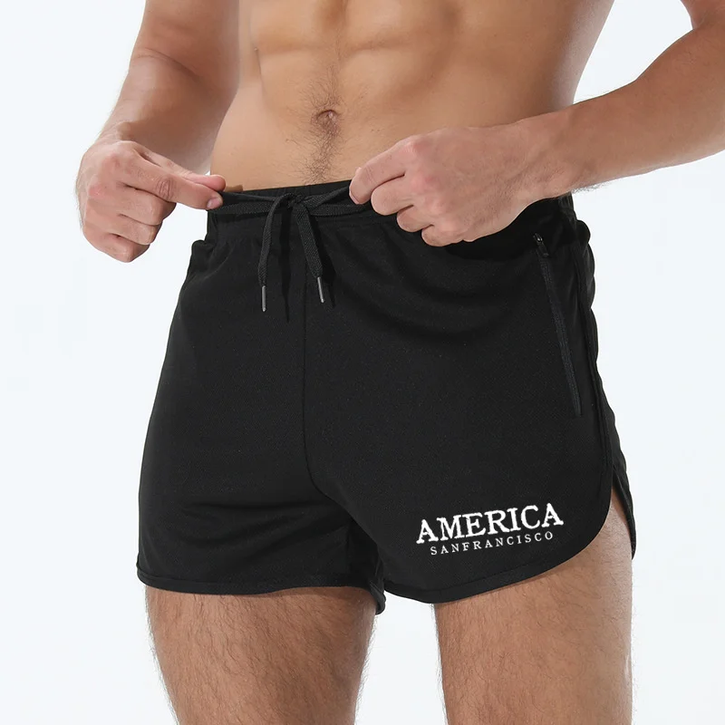 

High Quality boxing Shorts luxury zipper pocket Gym Sports Muscle building Stretch Bottoms Breathable mens Shorts EU size Summer