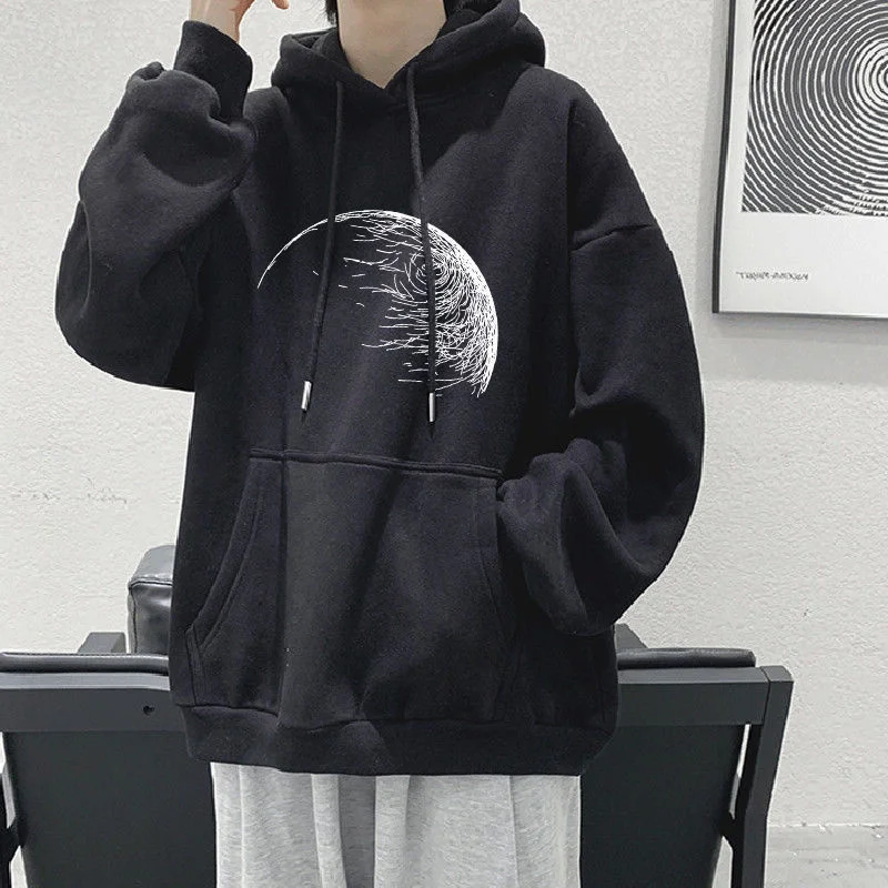 Goth Fashion Graphic Printed Hoodies Men\'s Autumn Hip Hop Fashion Oversized Hooded Sweatshirts New Y2K Streetwear Clothes