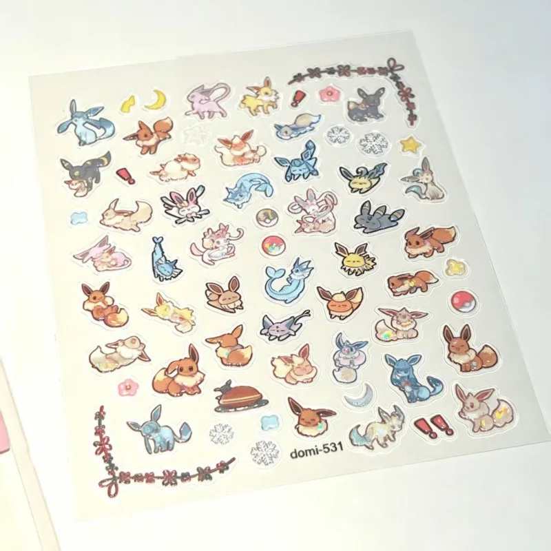 Pokemon Eevee Evolution Stickers Glaceon Leafeon Sylveon Umbreon Espeon Vaporeon Jolteon Flareon Anime Toys for Kids Scrapbook - view 3