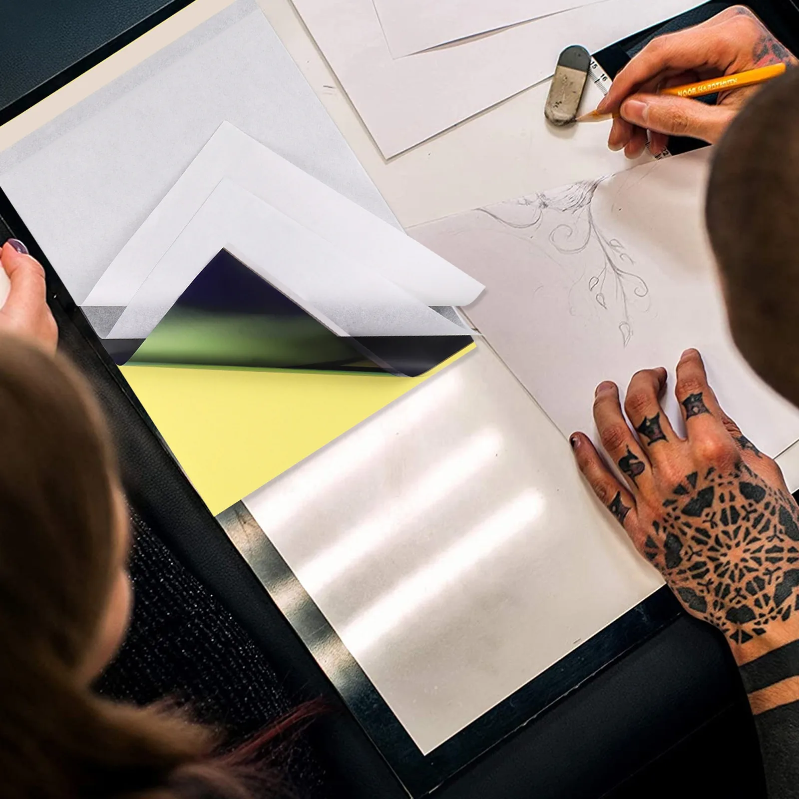 

28 Sheets Tattooing Transfer Paper High Transfer Rate No Odor Tear Resistant Quick Dry Skin Safe DIY Tattoos Stencil Paper