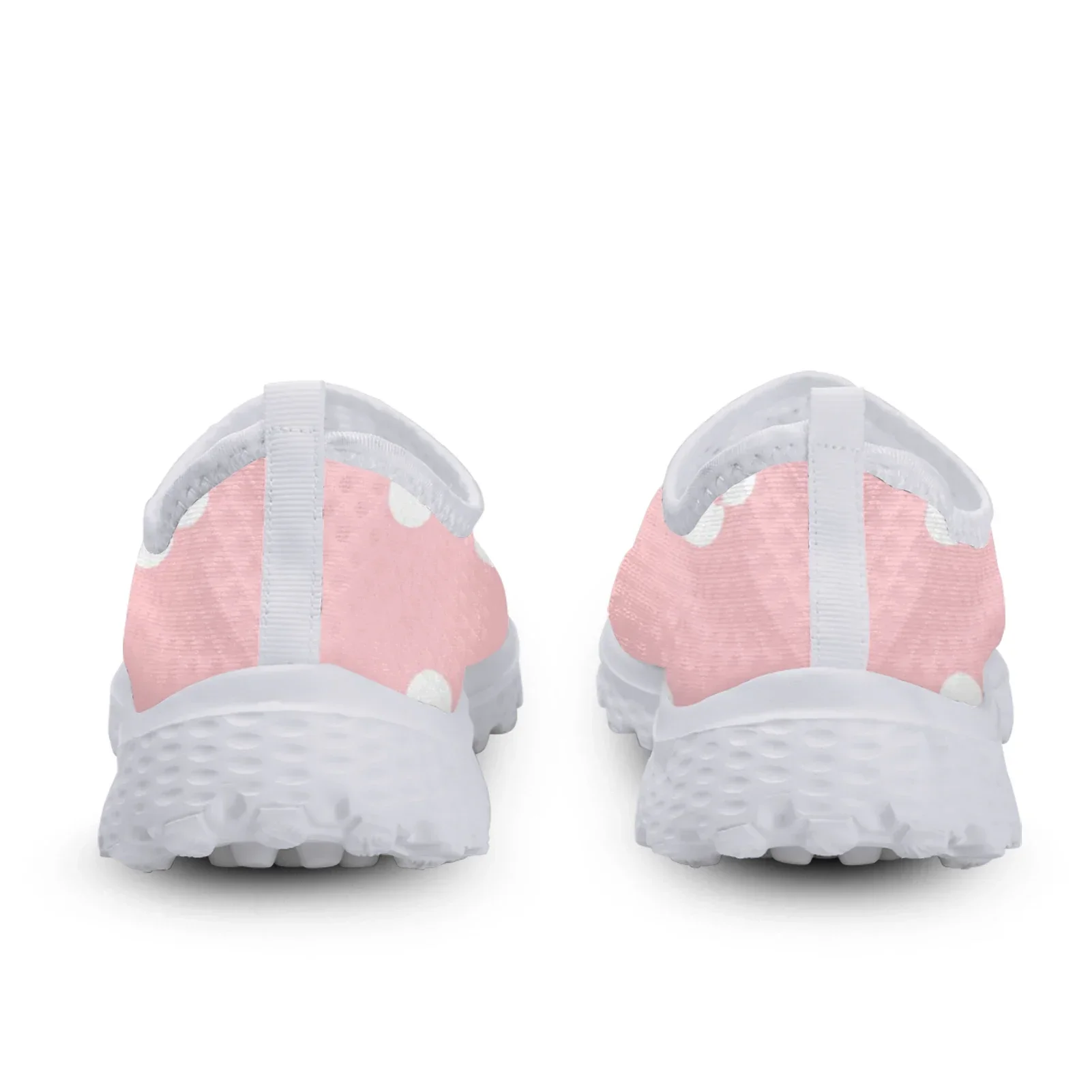 Fashion Cartoon Dachshund Print Lightweight Breathable Mesh Shoes Pink Heart Print Loafers Soft Casual Sneakers