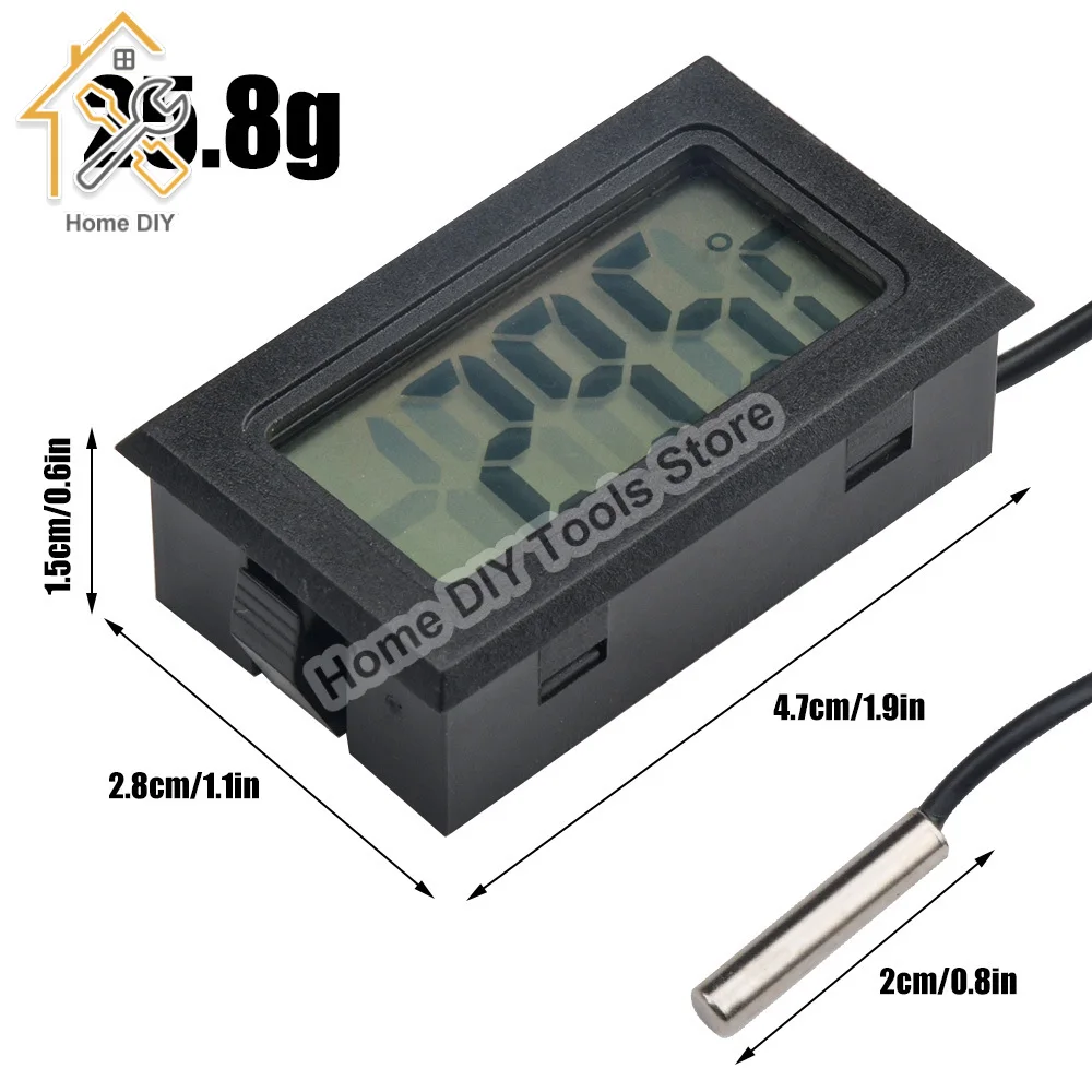 FY-10 Mini Termometro Digitale LCD Tester Temperatura Bagno Acquario per Auto Rilevatore Monitor Sensore di Temperatura Incorporato 1M