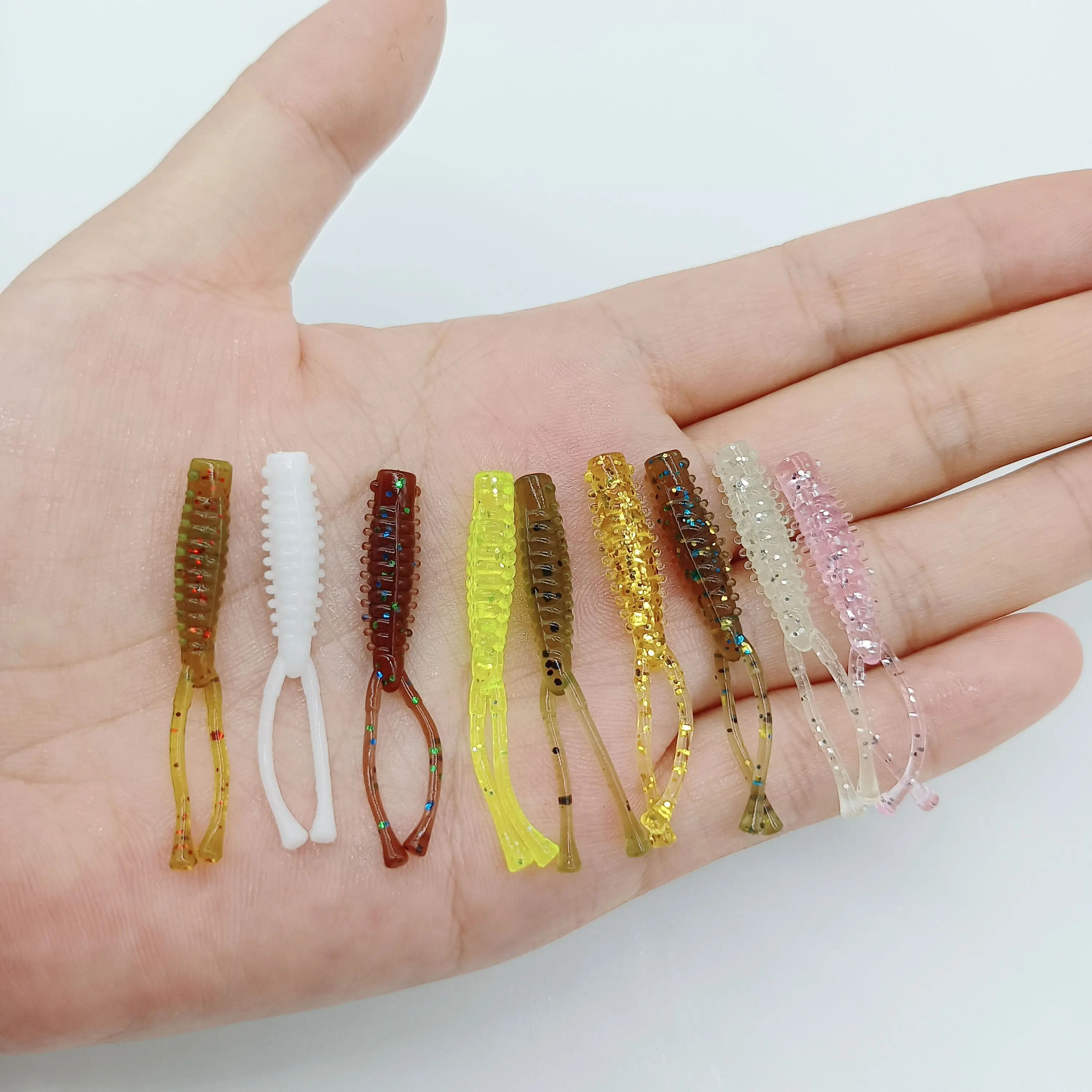 DUODUOYU 10PCS Mini Ajing Soft Fishing Lure  0.4g/40mm Soft Worm Jigging Wobbler Artificial Fishing Accessories