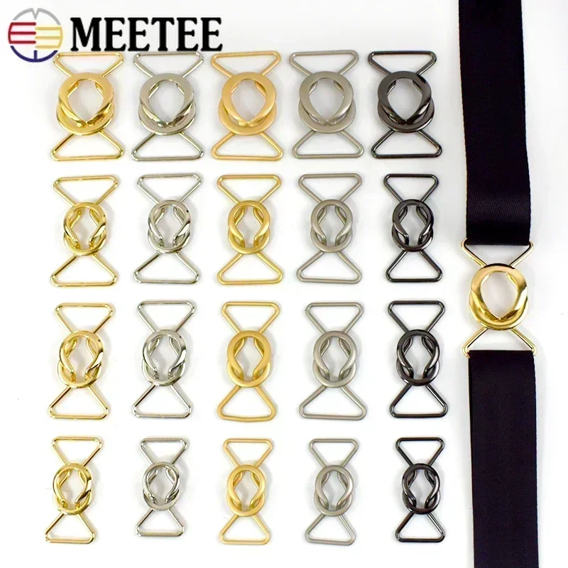 Meetee-Boucles en métal pour femme, 20-40mm, 5 pièces, pour manteau, taille, robe, sacs, vêtements, fermoir de ceinture, bricolage, accessoires