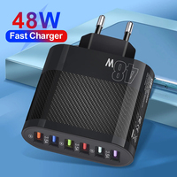 6 Ports USB Travel Charger Fast Charge QC 3.0 Wall Charging For iPhone Samsung Huawei Xiaomi US EU Mobile Plug Charging Adapter