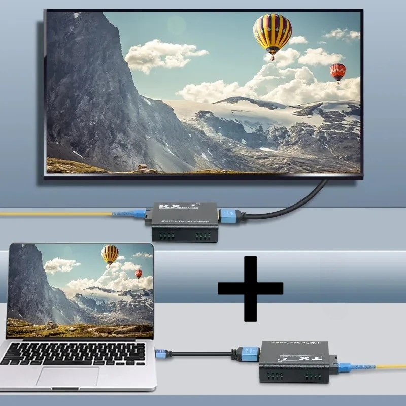 3Km HD Fiber Extender over Single SC Fiber Optical Cable 1080P HD to Fiber Optical Video Transceiver Extender Transmit Kit