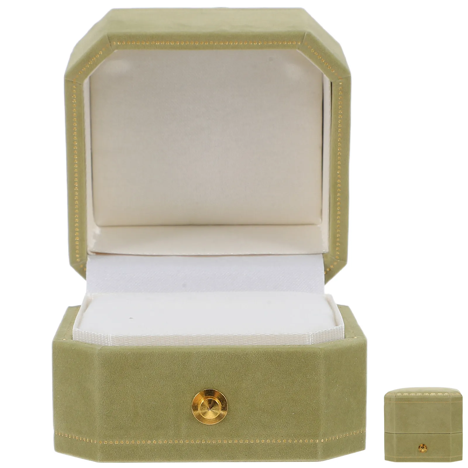 

Octagonal Ring Box for Wedding Ceremony Elegant Holder Vintage Design Travel Compact Ring Carrier for Engagement