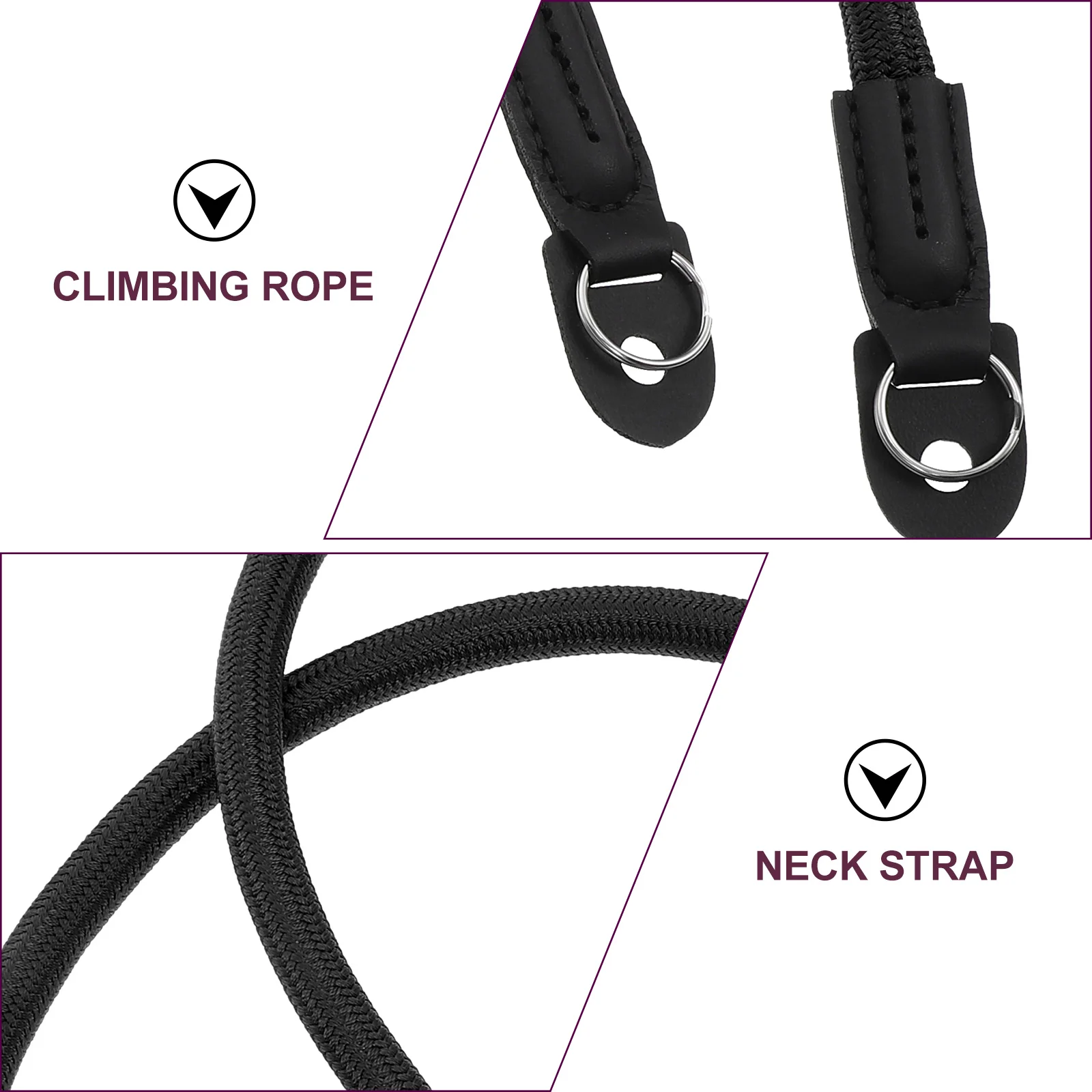 

Camera Strap Neck Shoulder Stainless Steel Microfiber Adjustable Length Anti Rust Climbing Rope Lanyard For Camcorder
