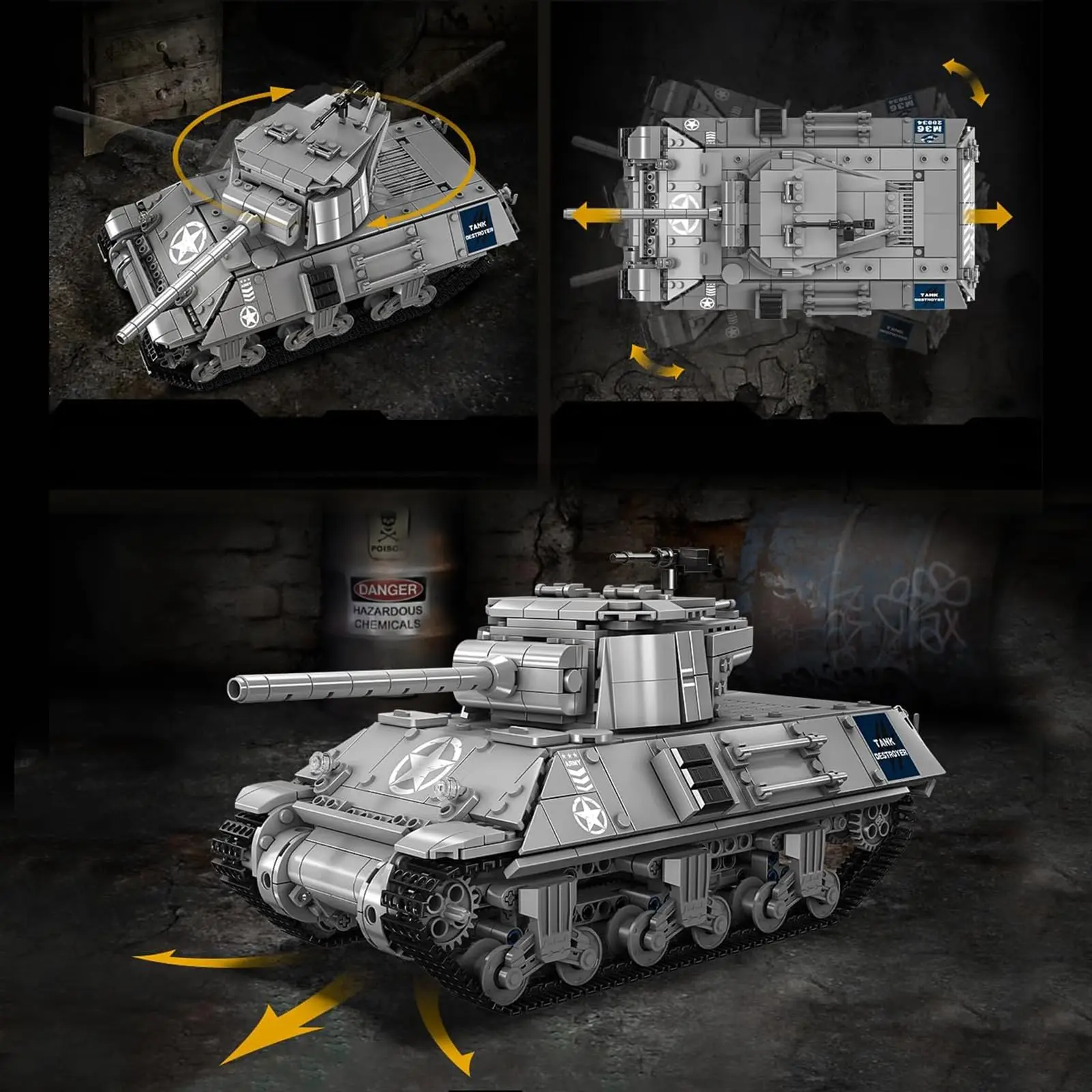 モールドキング 1057ピース RCミリタリービークル組み立てキット、第二次世界大戦コレクタブル戦車モデル（ティーンエイジャーと大人向け）、ギフトアイデア