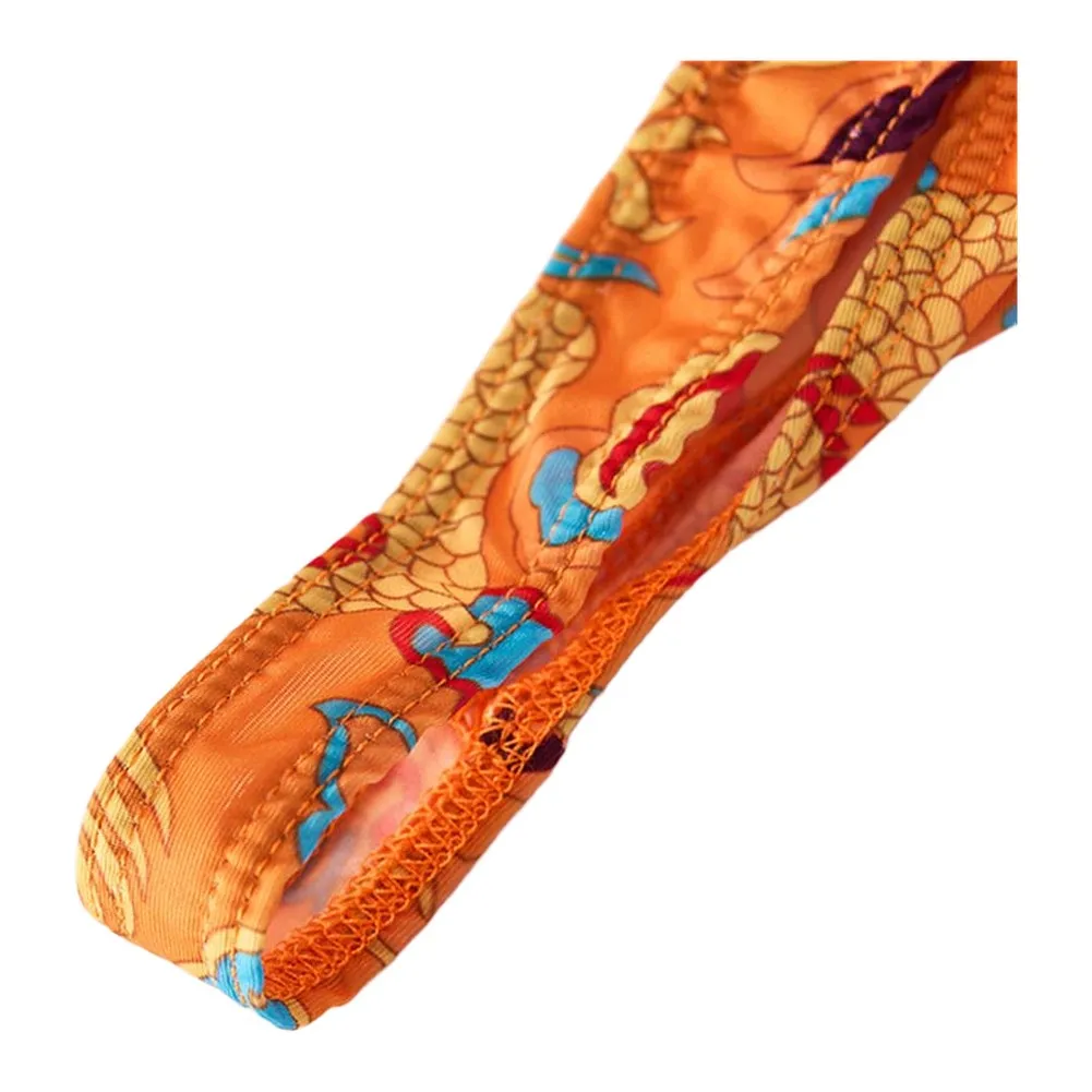 Comfortable Stretch G-string For Men Underwear Bulge Pouch Fashion Chinese Dragon Pattern Printing Thongs T-back