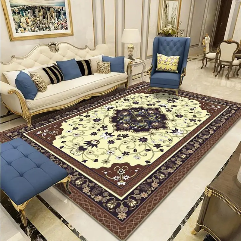 

P12European style simple atmospheric printed carpet living room bedroom kitchen coffee table floor mat large area bay window mat