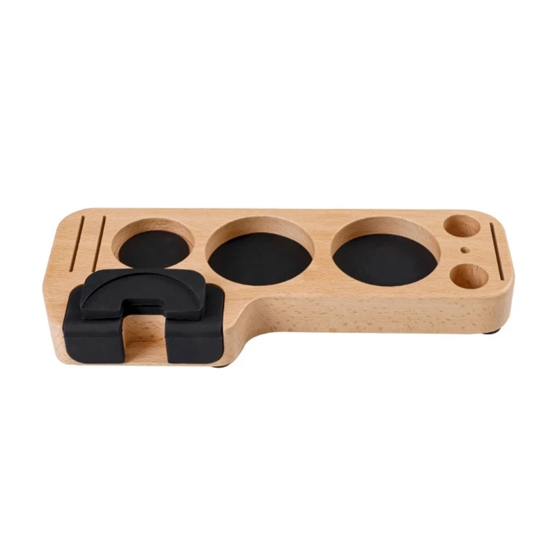 Coffee Tamper Station Portafilter Holder Wooden Base Stand Espresso Tamper Mat For Espresso Machine Accessories Drop Shipping image 2