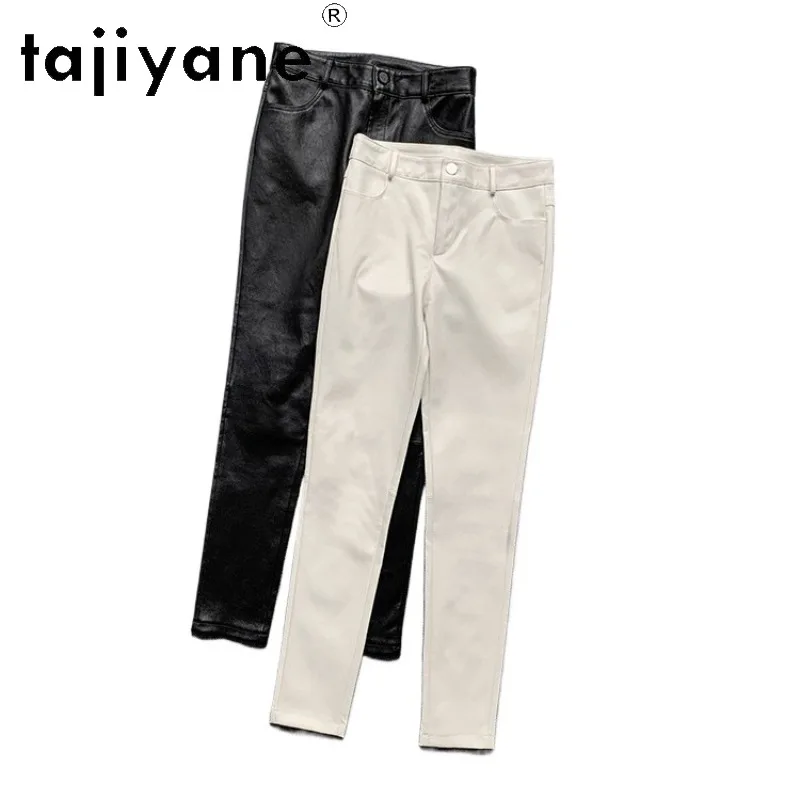 TAJIYANE Stretch Sheepskin Skinny Pants Genuine Leather Pants Woman Black Pencil Pants of Women Slim Fit Trousers Pantalones 슬랙스