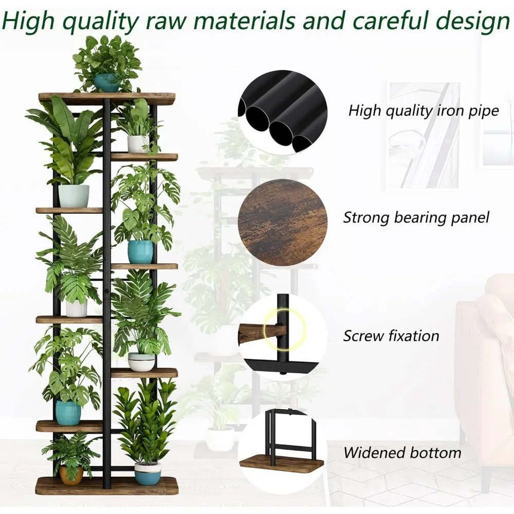 Soporte para macetas de 8 niveles y 9 niveles, estante para macetas múltiples, organizador de almacenamiento para interior y exterior, Patio y