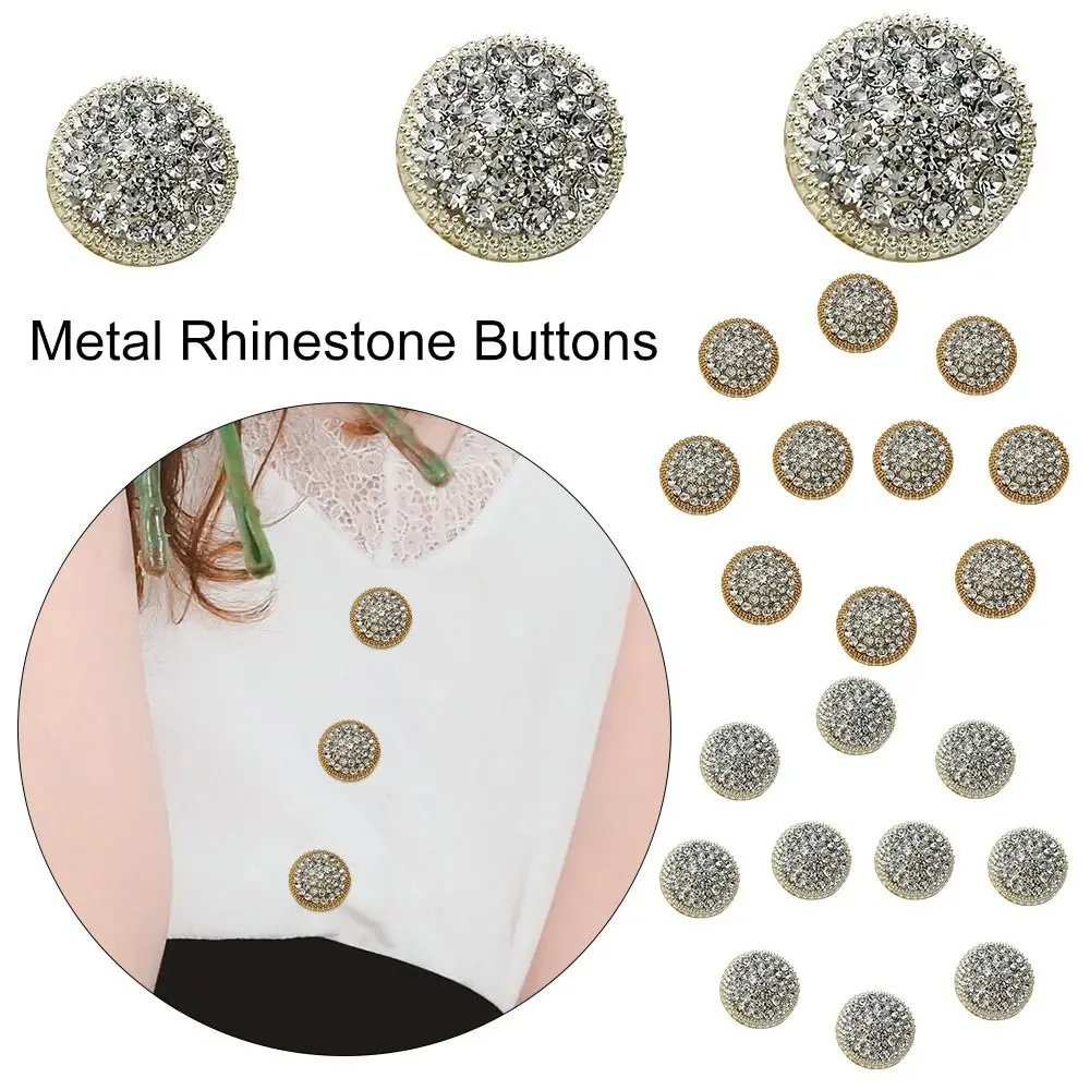 

10Pcs High Quality Clothing Decoration DIY Shirt Buttons Metal Rhinestone Buttons Sewing Button Needlework