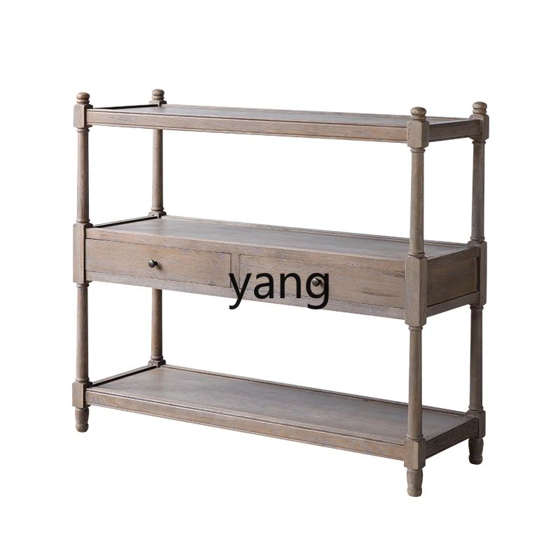 

LTT American country art retro simple guest restaurant cabinet porch storage rack solid wood dining side cabinet