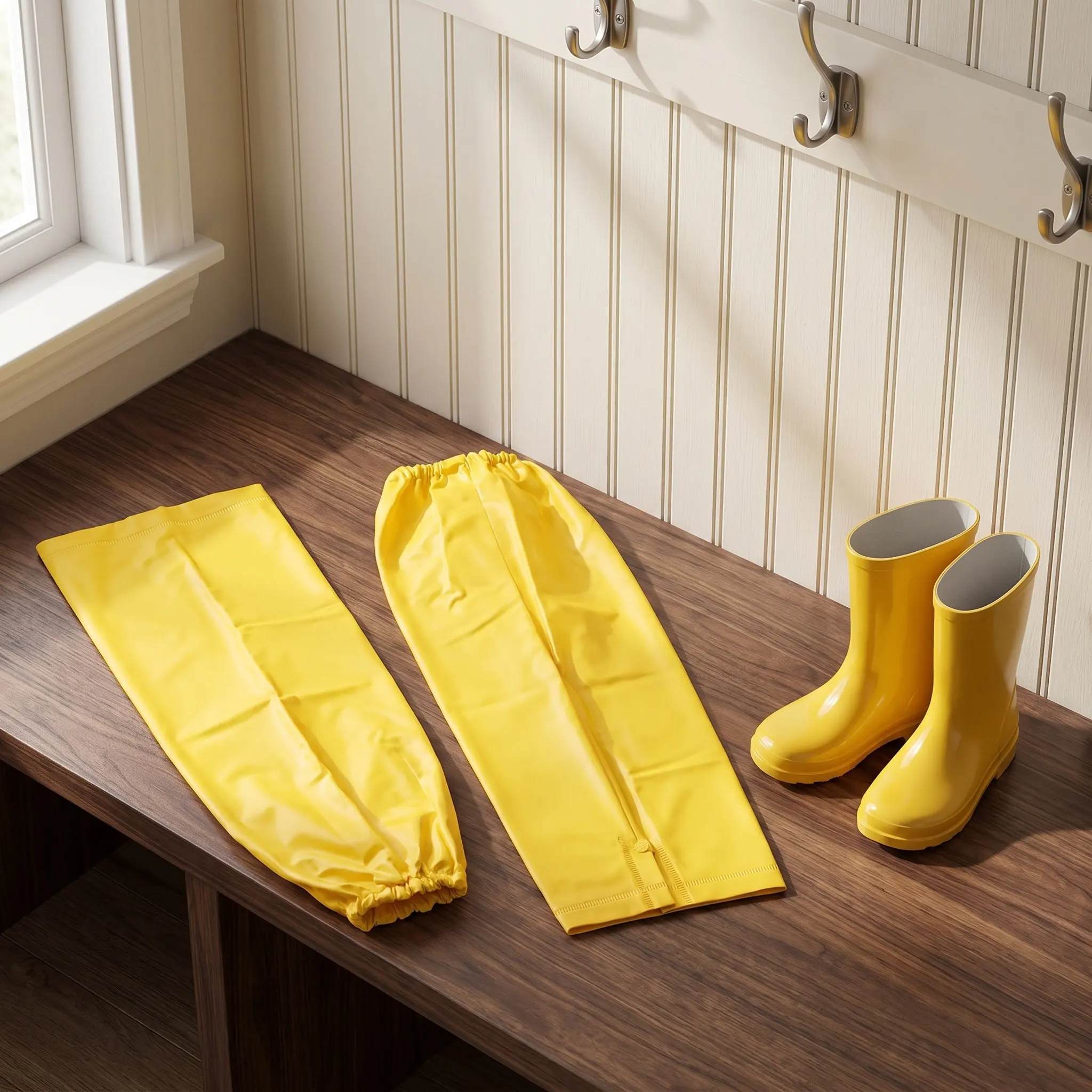 1Pair Waterproof Leg Cover Yellow Elastic Band Outdoor Kids Gaiters Rain Dust Resistant Lightweight Protective Pants Sleeve