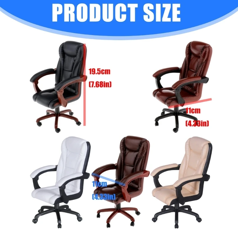 D0JC 360 Degree Rotating Executive Office Chair For 1/6 Soldier Action Figure Scene Display Furniture for Collector