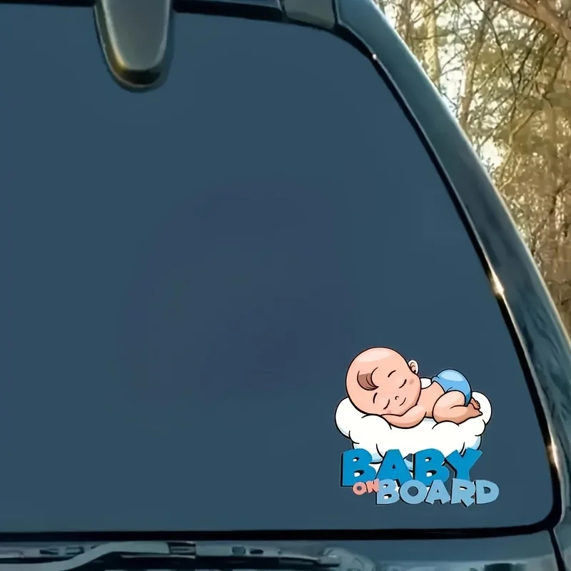 Baby On Board Sleeping Baby Vinyl Sticker Waterproof Decal For Car Rear Window Safety Sign Auto Accessories Family Decor view 5