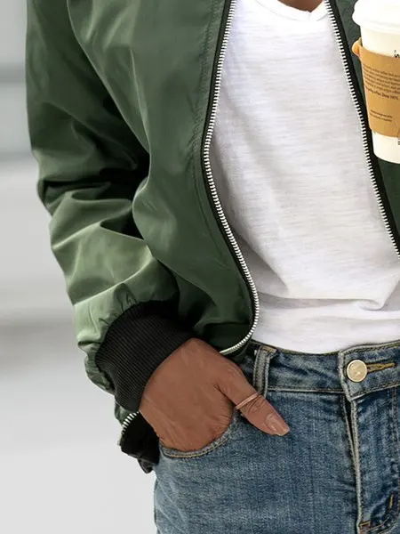 سترة نسائية عادية لون نقي سستة ملابس خارجية عصرية لخريف 2025 وصول جديد من التجارة الإلكترونية عبر الحدود #4