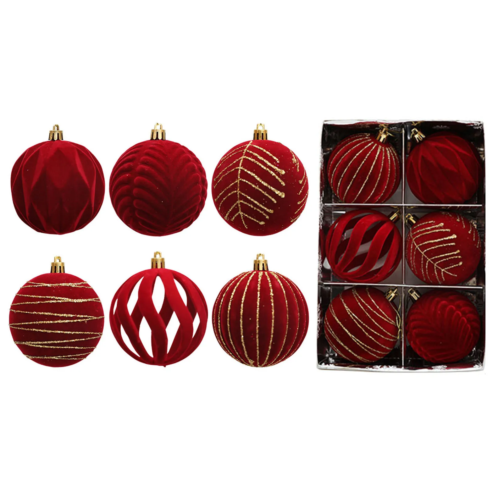 6 stücke 8 cm Weihnachten Ball Weihnachten Baum Anhänger Ornamente Für Wohnkultur 2024 Neue Jahr Navidad Weihnachten Ball Dekoration Natal