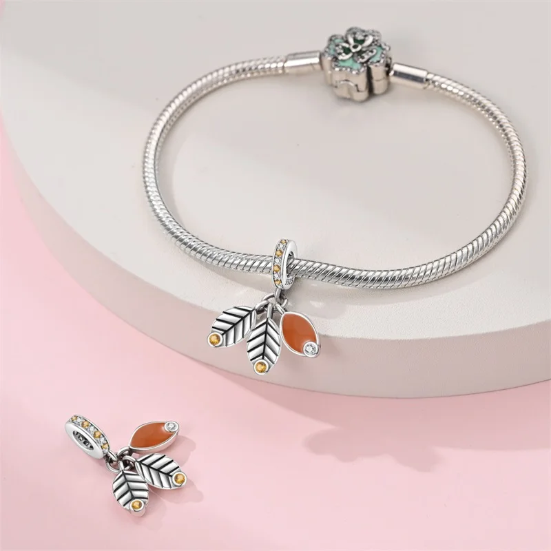 

Original Charms 925 Sterling Silver Daisy Pendant Plant Beads Fit Bracelet Women Jewelry Making Diy Gift