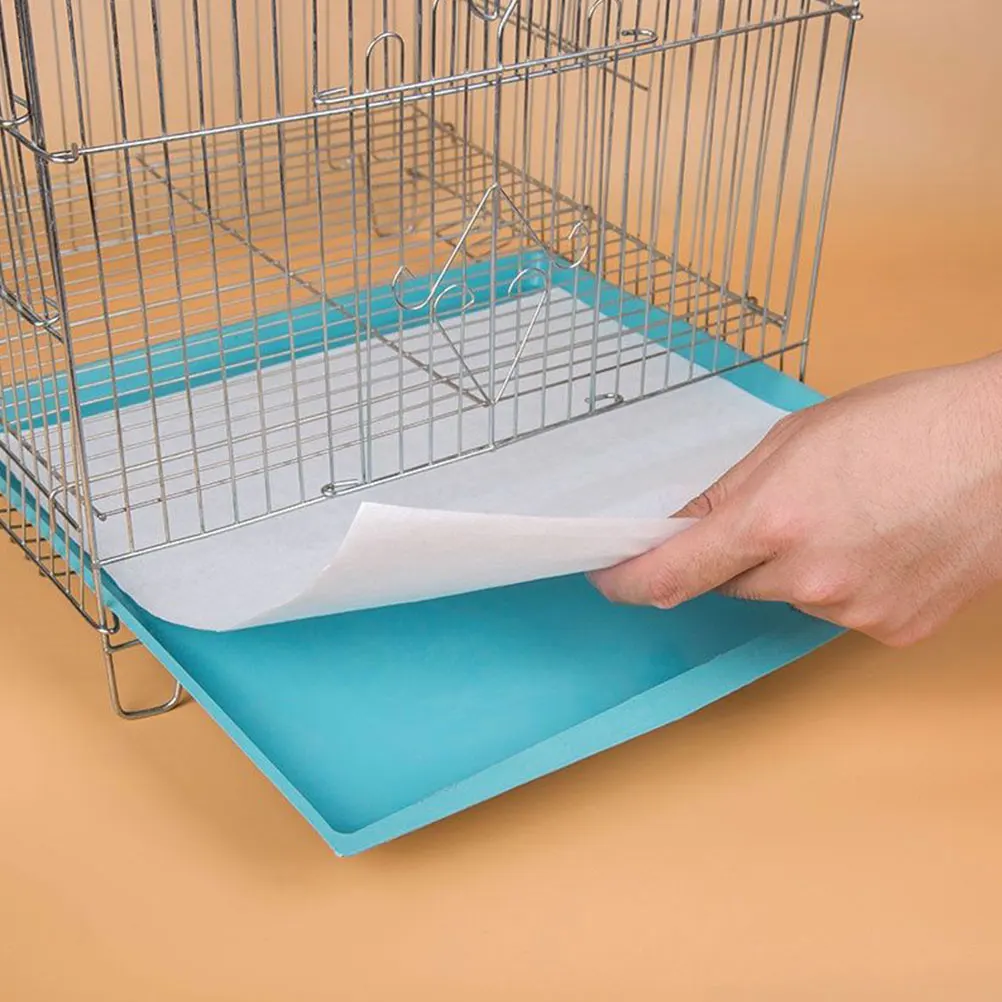 

100 Pcs Bird Cages Thickened Paper Pad Liner for Birdcage Mat Disposable Liners Tray White Accessories