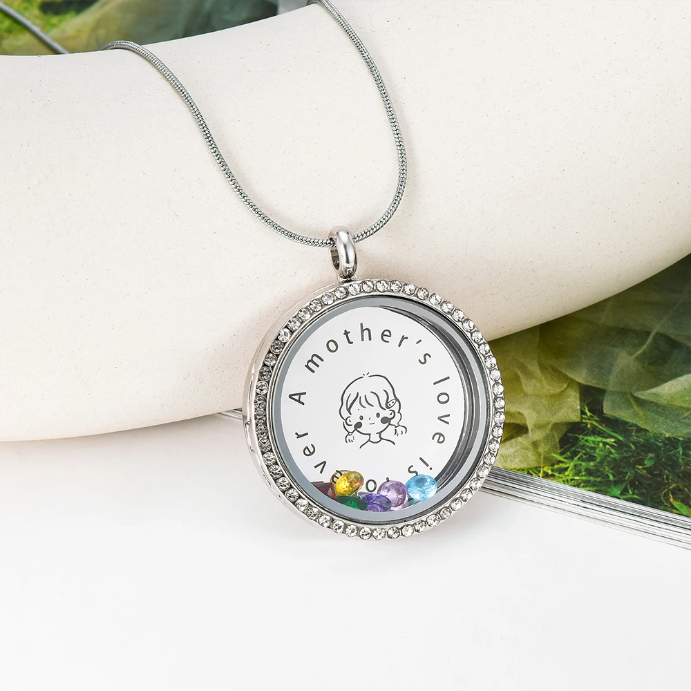 Mother and Daughter Locket Necklace Mother's Day Maternal Love Creative Openable Pendants Stainless Steel Jewelry for Women